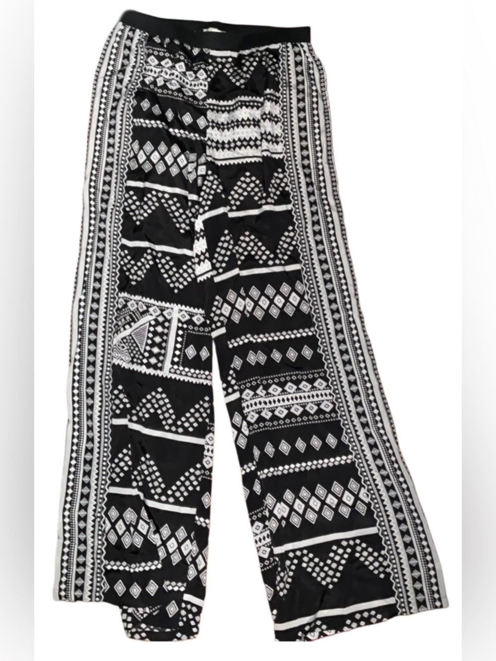 ECI New York Geometric Wide Leg Palazzo Pants Size M Elastic Waist